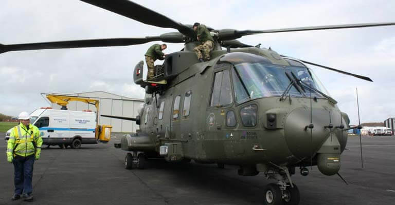 Stranded Merlin Helicopter at Carlisle Airport