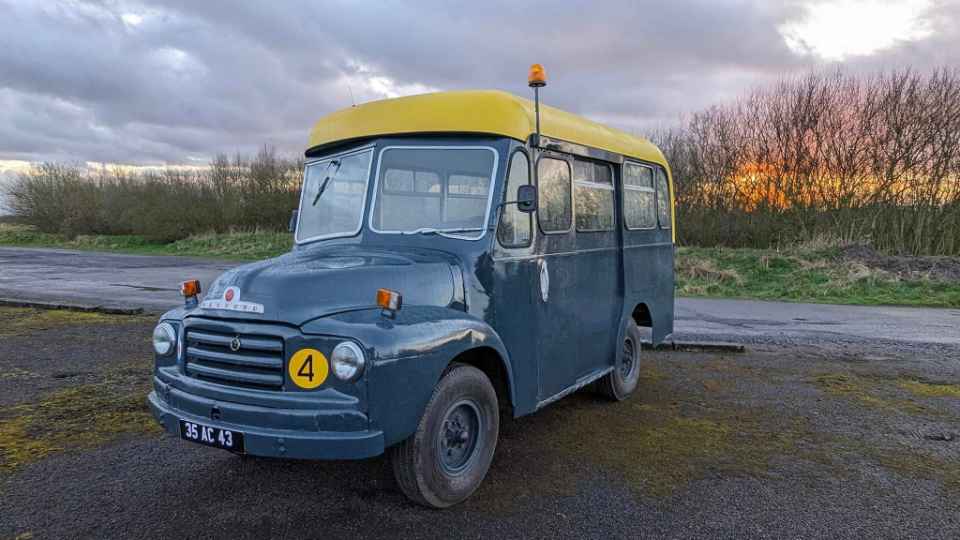 A fully restored "Spiney Norman". The Bedford bus from the TV series "Bangers & Cash".